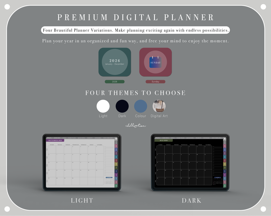 GoodNotes 2026 Premium All-In-One Digital Planner | Chillization