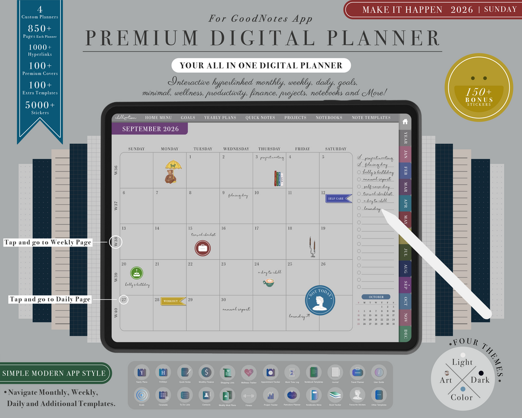 GoodNotes 2026 Premium All-In-One Digital Planner | Chillization