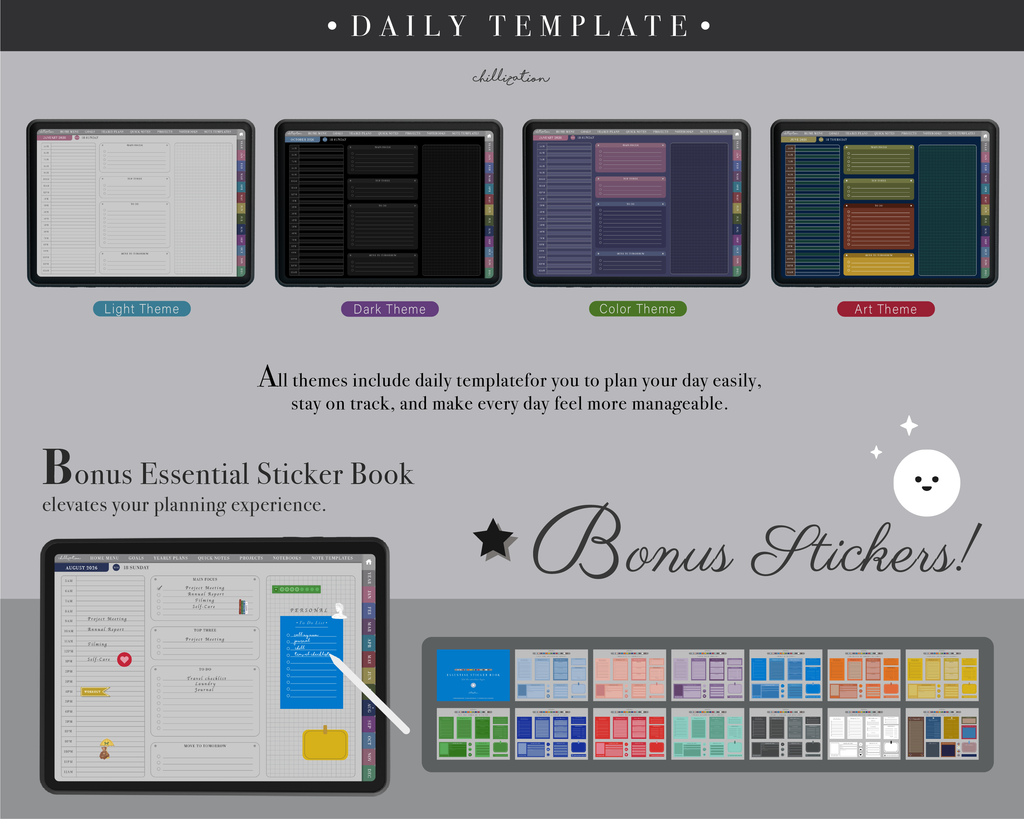 GoodNotes 2026 Premium All-In-One Digital Planner | Chillization